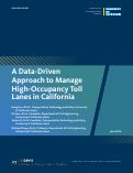 Cover page: A Data-Driven Approach to Manage High-Occupancy Toll Lanes in California