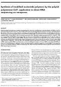 Cover page: Synthesis of modified nucleotide polymers by the poly(U) polymerase Cid1: application to direct RNA sequencing on nanopores