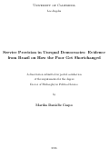 Cover page: Service Provision in Unequal Democracies: Evidence from Brazil on How the Poor Get Shortchanged