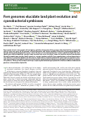 Cover page: Fern genomes elucidate land plant evolution and cyanobacterial symbioses