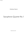 Cover page: Saxophone Quartet No. 1