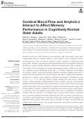 Cover page: Cerebral Blood Flow and Amyloid-β Interact to Affect Memory Performance in Cognitively Normal Older Adults