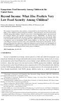 Cover page: Beyond Income: What Else Predicts Very Low Food Security Among Children?