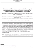 Cover page: A stable metal-covalent-supramolecular organic framework hybrid: enrichment of catalysts for visible light-induced hydrogen production