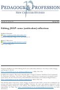 Cover page: Editing JEGP : some (ambivalent) reflections