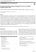 Cover page: Prevalence of Traditional Asian Postpartum Practices at a Federally Qualified Health Center