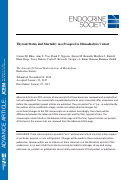 Cover page: Thyroid Status and Mortality in a Prospective Hemodialysis Cohort.