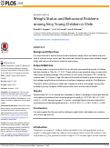 Cover page: Weight status and behavioral problems among very young Children in Chile