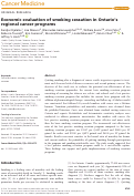 Cover page: Economic evaluation of smoking cessation in Ontario's regional cancer programs