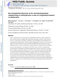 Cover page: Sex and pubertal influences on the neurodevelopmental underpinnings of schizophrenia: A case for longitudinal research on adolescents