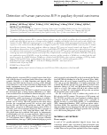 Cover page: Detection of human parvovirus B19 in papillary thyroid carcinoma