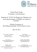 Cover page: Written Testimony: S.598, The Respect for Marriage Act: Assessing the Impact of DOMA on American Families