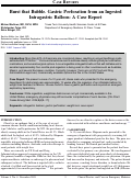 Cover page: Burst that Bubble. Gastric Perforation from an Ingested&nbsp;Intragastric Balloon: A Case Report