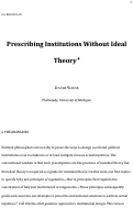 Cover page: Prescribing Institutions Without Ideal Theory*