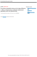 Cover page: Promoting renewable energy and energy efficiency in Africa: A framework to evaluate employment generation and cost effectiveness