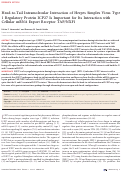 Cover page: Head-to-Tail Intramolecular Interaction of Herpes Simplex Virus Type 1 Regulatory Protein ICP27 Is Important for Its Interaction with Cellular mRNA Export Receptor TAP/NXF1