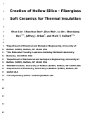 Cover page: Creation of hollow silica-fiberglass soft ceramics for thermal insulation