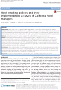 Cover page: Hotel smoking policies and their implementation: a survey of California hotel managers
