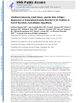 Cover page: Childhood adversity, adult stress, and the risk of major depression or generalized anxiety disorder in US soldiers: a test of the stress sensitization hypothesis.