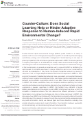 Cover page: Counter-Culture: Does Social Learning Help or Hinder Adaptive Response to Human-Induced Rapid Environmental Change?