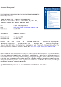 Cover page: Do Pediatrician Interpersonal and Personality Characteristics Affect Patient Experience?