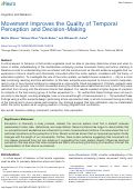 Cover page: Movement Improves the Quality of Temporal Perception and Decision Making