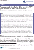 Cover page: Transcription factors Sp1 and Sp4 regulate TRPV1 gene expression in rat sensory neurons