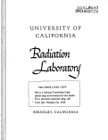 Cover page: ISOTOPES OF CURIUM, BERKELIUM, AND CALIFORNIUM