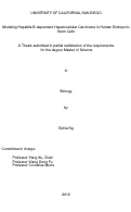 Cover page: Modeling hepatitis B-dependent hepatocellular carcinoma in human embryonic stem cells