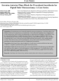 Cover page: Serratus Anterior Plane Block for Procedural Anesthesia for Pigtail Tube Thoracostomy: A Case Series