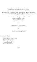 Cover page: Narratives on narratives, from utterance to stories : finding a context for the speaking percussionist