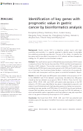 Cover page: Identification of key genes with prognostic value in gastric cancer by bioinformatics analysis.