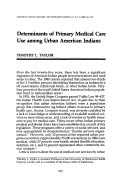 Cover page: Determinants of Primary Medical Care Use among Urban American Indians