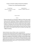 Cover page: Savings Constraints and Microenterprise Development:   Evidence from a Field Experiment in Kenya