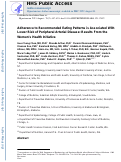 Cover page: Adherence to Recommended Eating Patterns Is Associated With Lower Risk of Peripheral Arterial Disease: Results From the Women’s Health Initiative