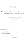 Cover page: An investigation of surface obstacle geometries for maximizing fluxes over rough surfaces