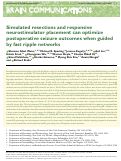 Cover page: Simulated resections and responsive neurostimulator placement can optimize postoperative seizure outcomes when guided by fast ripple networks.