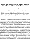 Cover page: Efficiency of the Perfectly Matched Layer with High-OrderFinite Difference and Pseudo-Spectral Maxwell Solvers