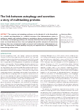 Cover page: The link between autophagy and secretion: a story of multitasking proteins