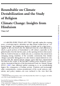 Cover page: Climate Change: Insights from Hinduism