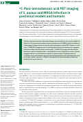 Cover page: 11C-Para-aminobenzoic acid PET imaging of S. aureus and MRSA infection in preclinical models and humans