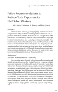 Cover page: Policy Recommendations to Reduce Toxic Exposures for Nail Salon Workers