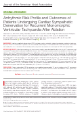 Cover page: Arrhythmic Risk Profile and Outcomes of Patients Undergoing Cardiac Sympathetic Denervation for Recurrent Monomorphic Ventricular Tachycardia After Ablation