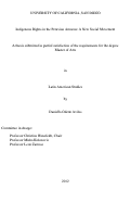 Cover page: Indigenous rights in the Peruvian Amazon : a new social movement