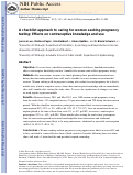 Cover page: A checklist approach to caring for women seeking pregnancy testing: Effects on contraceptive knowledge and use