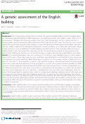 Cover page: A genetic assessment of the English bulldog.