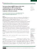 Cover page: Incorporating mpMRI biopsy data into established pre-RP nomograms: potential impact of an increasingly common clinical scenario