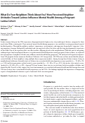 Cover page: What Do Your Neighbors Think About You? How Perceived Neighbor Attitudes Toward Latinos Influence Mental Health Among a Pregnant Latina Cohort.