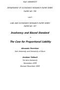 Cover page: Insolvency and Biased Standards - The Case for Proportional Liability