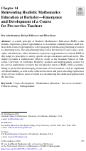 Cover page: Reinventing Realistic Mathematics Education at Berkeley—Emergence and Development of a Course for Pre-service Teachers